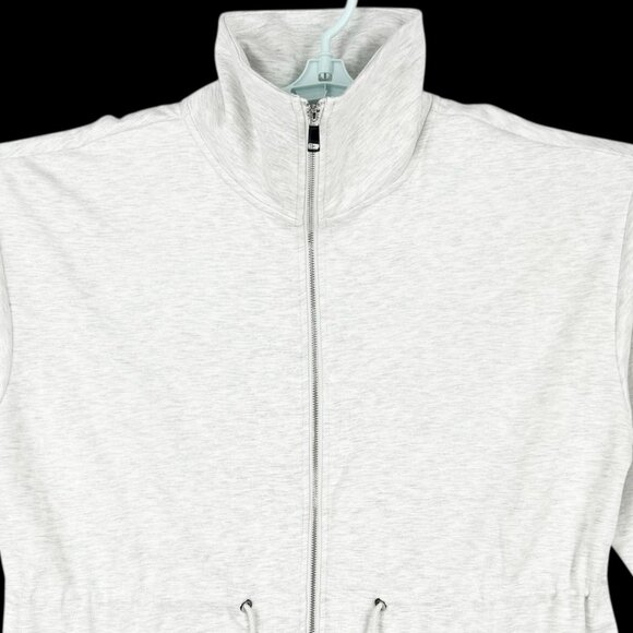 Magaschoni Women's Full Zip 3/4 Sleeve Drawstring Heather Grey Jacket Sz 2X NWT - Picture 5 of 13